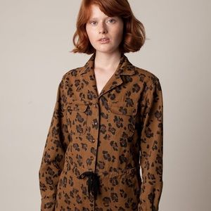 Rachel Antonoff Leopard Denim Jumpsuit Size XS